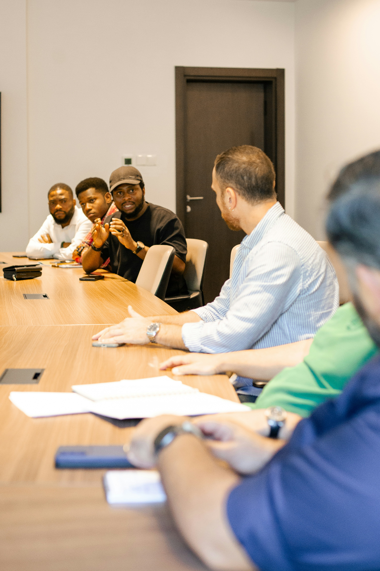 Professionals in a business meeting.