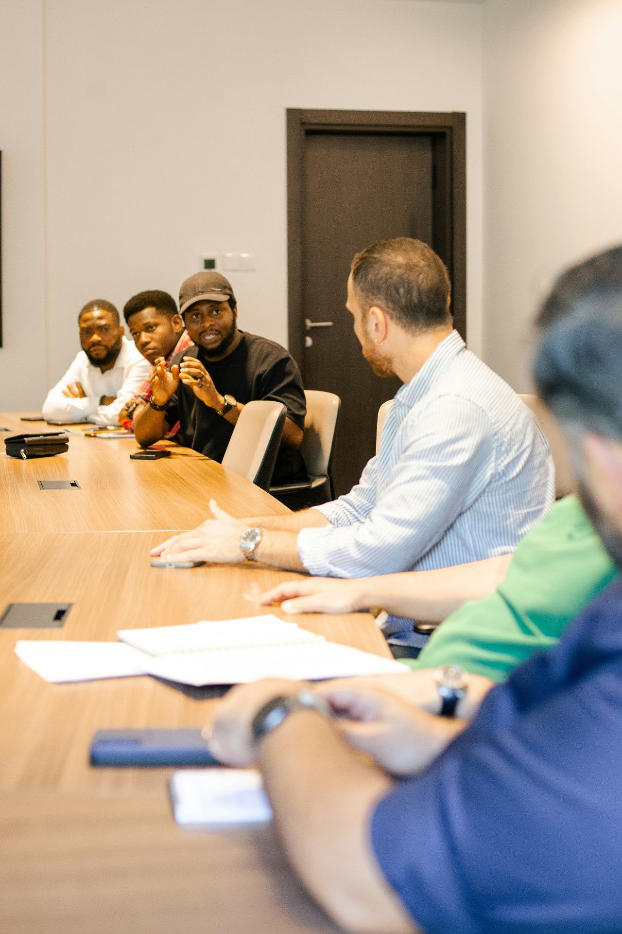 Professionals in a business meeting.