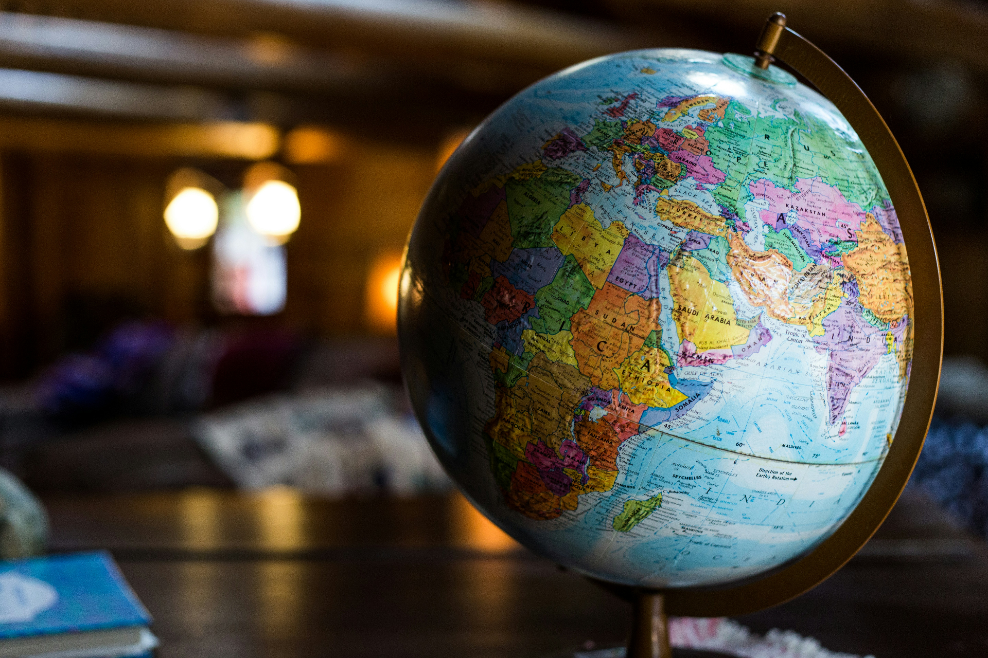 World globe on a desk.