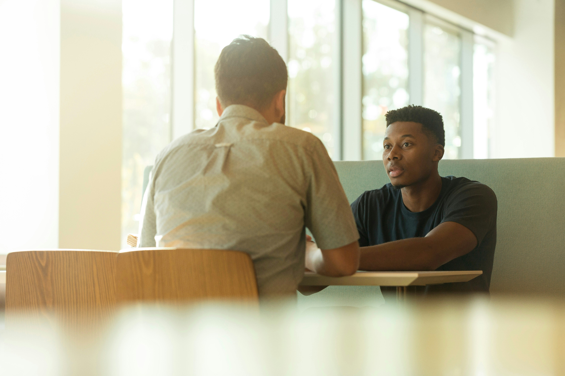 An adviser meeting with a student.